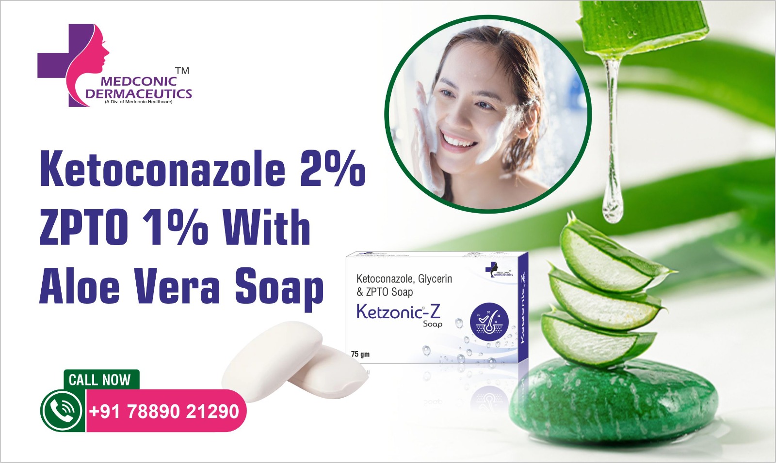 Ketoconazole 2% ZPTO 1% with Aloe Vera Soap