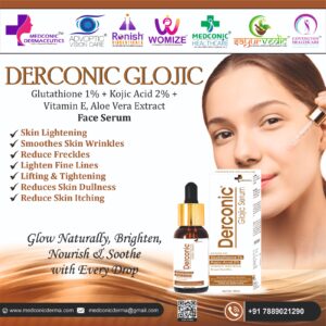 DERCONIC GLOJIC SERUM - GLUTATHIONE KOJIC ACID VITAMIN E and ALOE VERA EXTRACT
