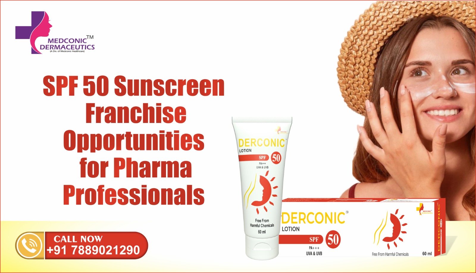 DERCONIC SPF 50 - SPF 50 PA UVA & UVB SUN PROTECTION LOTION